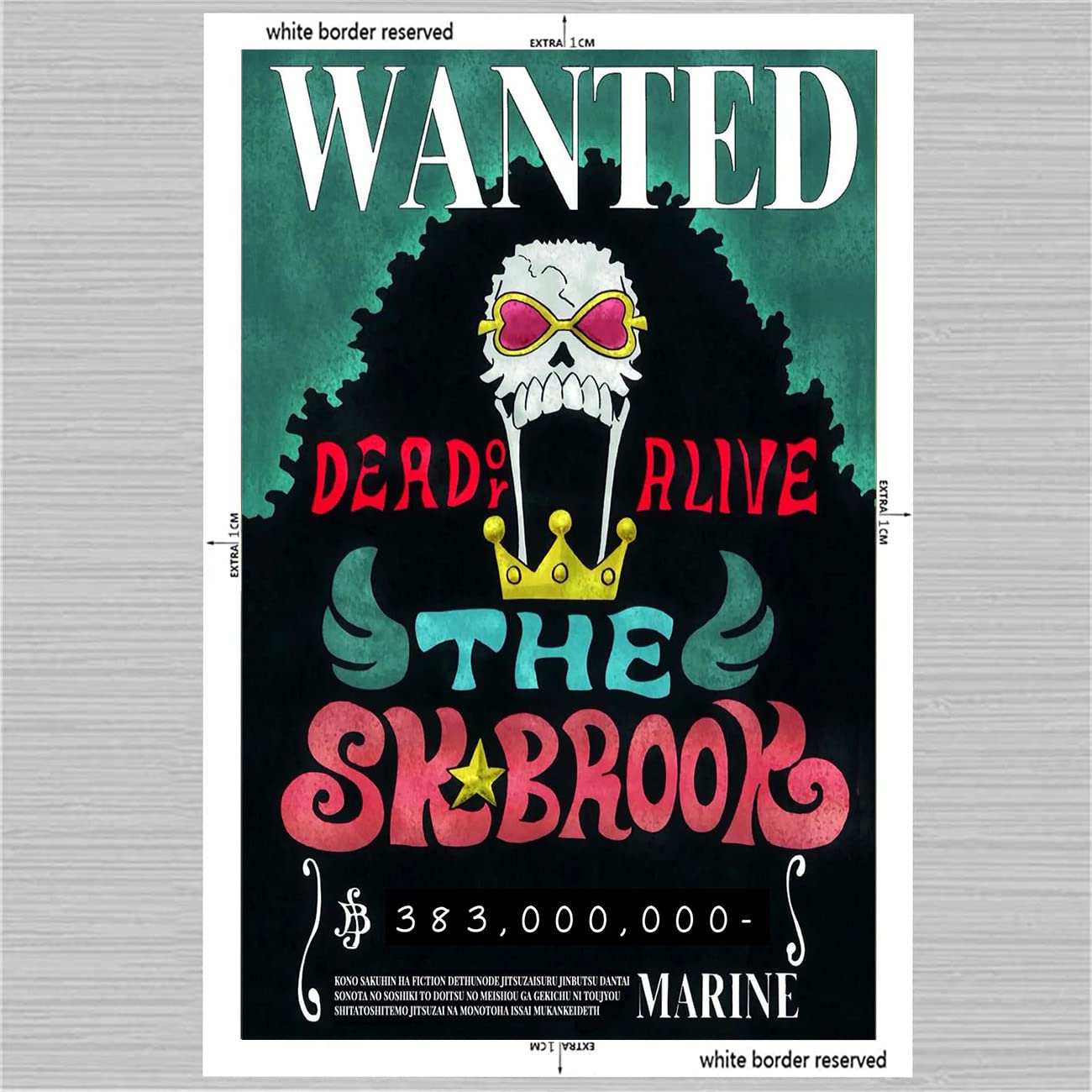 Anime One Piece Wanted Posters - Latest Sk Brook Bounty Poster 380